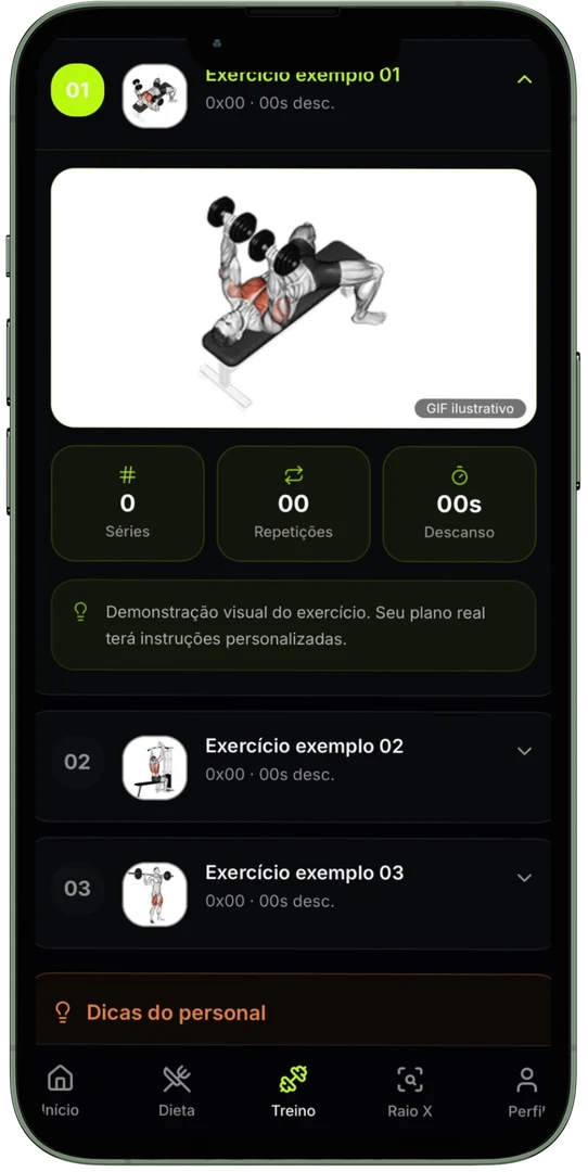 Tela Treino